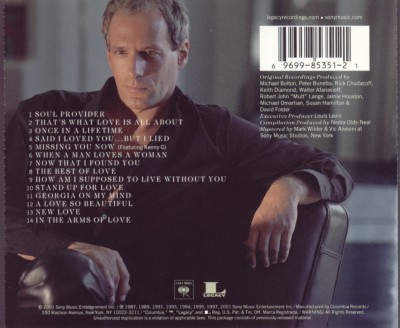 Michael Bolton- Back of Love Songs cd